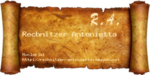 Rechnitzer Antonietta névjegykártya